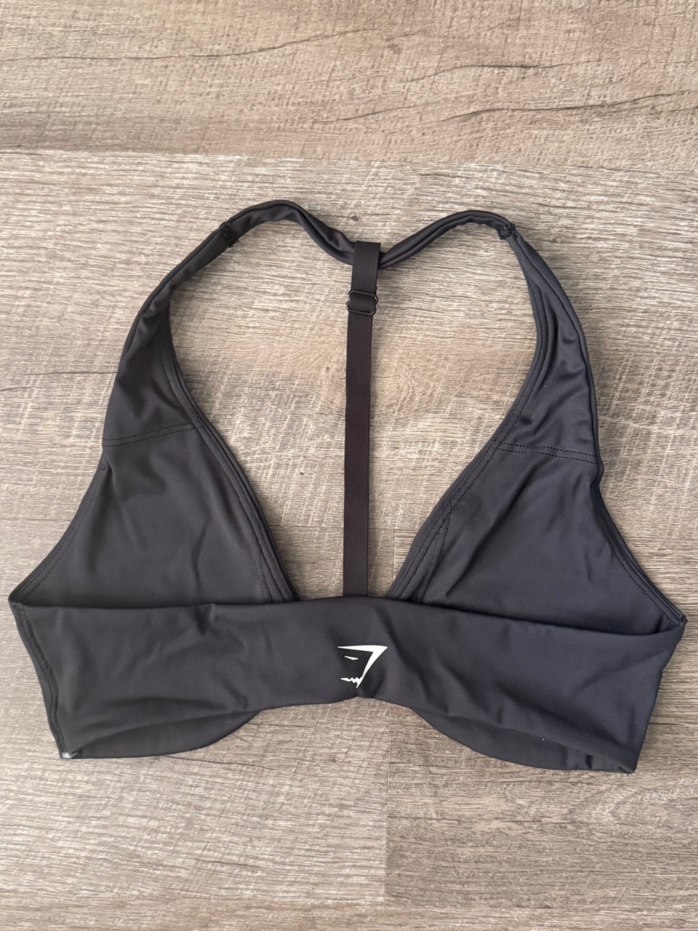Gymshark Black Racerback Sports Bra with T-strap